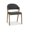 Signature Collection Camden Rustic Oak Upholstered Chair in a Dark Grey Fabric (Pair)