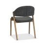 Signature Collection Camden Rustic Oak Upholstered Chair in a Dark Grey Fabric (Pair)