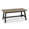 Signature Collection Camden Weathered Oak 4-6 Seater Table & 2 Arm Chairs in Dark Grey Fabric & Small Bench