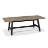 Signature Collection Camden Weathered Oak 4-6 Seater Table & 2 Arm Chairs in Dark Grey Fabric & Small Bench