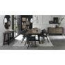 Signature Collection Camden Weathered Oak 6-8 Seater Table & 6 Side & 2 Arm Chairs in Dark Grey Fabric