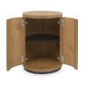 Signature Collection Vega Rustic Oak & Peppercorn Round Lamp Table