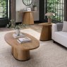 Signature Collection Vega Rustic Oak & Peppercorn Oval Console Table