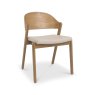 Signature Collection Vega Rustic Oak Ply Back Chair - Ivory Bonded Leather (Pair)