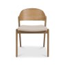 Signature Collection Vega Rustic Oak Ply Back Chair - Ivory Bonded Leather (Pair)