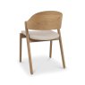 Signature Collection Vega Rustic Oak Ply Back Chair - Ivory Bonded Leather (Pair)