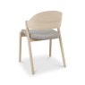 Signature Collection Vega Scandi Oak Ply Back Chair - Grey Fabric (Pair)