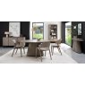 Signature Collection Vega Grey Oiled Oak Ply Back Chair - Grey Bonded Leather (Pair)