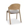 Signature Collection Vega Rustic Oak Ply Back Chair - Grey Fabric (Pair)