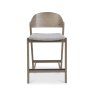 Signature Collection Vega Grey Oiled Oak Bar Stool - Grey Fabric (Single)