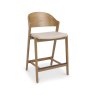 Signature Collection Vega Rustic Oak Bar Stool - Ivory Bonded Leather (Single)