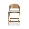 Signature Collection Vega Rustic Oak Bar Stool - Ivory Bonded Leather (Single)