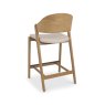 Signature Collection Vega Rustic Oak Bar Stool - Ivory Bonded Leather (Single)