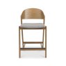 Signature Collection Vega Rustic Oak Bar Stool - Grey Fabric (Single)