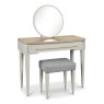 Premier Collection Larsen Scandi Oak & Soft Grey Stool - Grey Fabric