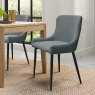 Gallery Collection Rubens - Blue Boucle Fabric Chair with Black Legs (Pair)