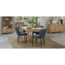 Gallery Collection Rubens - Blue Boucle Fabric Chair with Black Legs (Pair)