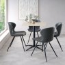 Gallery Collection Arlo - Dark Grey Faux Leather Chair with Black Legs (Pair)