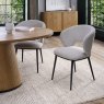 Luca - Beige Fabric Chair with Matt Black Legs (Pair)
