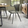 Gallery Collection Garcia - Olive Vintage Faux Leather Chair with Black Legs (Pair)