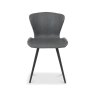 Gallery Collection Garcia - Dark Grey Vintage Faux Leather Chair with Black Legs (Pair)