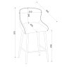 Gallery Collection Rubens - Mocha Beige Boucle Fabric Bar Stool with Black Legs (Pair)