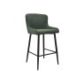 Gallery Collection Rubens - Green Boucle Fabric Bar Stool with Black Legs (Pair)