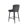 Gallery Collection Rubens - Grey Boucle Fabric Bar Stool with Black Legs (Pair)