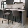 Gallery Collection Rubens - Grey Boucle Fabric Bar Stool with Black Legs (Pair)