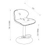 Gallery Collection Rosso - Dark Grey Vintage Faux Leather Gas Lift Swivel Barstool with Black Base (Single)