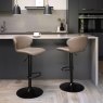 Gallery Collection Rosso - Stone Vintage Faux Leather Gas Lift Swivel Barstool with Black Base (Single)