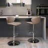 Gallery Collection Rosso - Stone Vintage Faux Leather Gas Lift Swivel Barstool with Chrome Base (Single)
