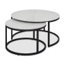 Gallery Collection Mateo - Matt White Sintered Stone Nest of Coffee Tables