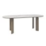 Signature Collection Duo Grey Oiled Oak 6 Seater Table with Monte Blanco Sintered Stone Top