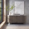 Signature Collection Duo Grey Oiled Oak Wide Sideboard with Monte Blanco Sintered Stone Top