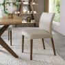 Premier Collection Kristen Oak & Light Weathered Oak Upholstered Chair - Ivory Bonded Leather (Pair)