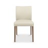 Premier Collection Kristen Oak & Light Weathered Oak Upholstered Chair - Ivory Bonded Leather (Pair)