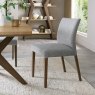 Premier Collection Kristen Oak & Light Weathered Oak Upholstered Chair - Grey Fabric (Pair)