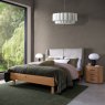 Signature Collection Vega Knotty Oak & Weathered Oak Pearl Velvet Fabric King Bed Frame 150cm