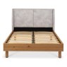 Signature Collection Vega Knotty Oak & Weathered Oak Pearl Velvet Fabric Super King Bed Frame 180cm
