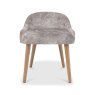 Signature Collection Vega Knotty Oak & Weathered Oak Stool - Pearl Velvet Fabric