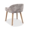 Signature Collection Vega Knotty Oak & Weathered Oak Stool - Pearl Velvet Fabric
