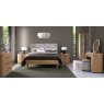 Signature Collection Vega Knotty Oak & Weathered Oak Storage Stool - Pearl Velvet Fabric