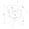 Gallery Collection Marcel - 360° Swivel Chair in a Brown Boucle Fabric with Black Legs (Pair)