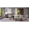 Gallery Collection Marcel - 360° Swivel Chair in a Ivory Faux Leather with Black Legs (Pair)