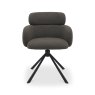 Gallery Collection Hudson - 360° Self Returning Swivel Chair in a Brown Boucle Fabric with Black Legs (Single)