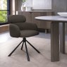Gallery Collection Hudson - 360° Self Returning Swivel Chair in a Brown Boucle Fabric with Black Legs (Single)