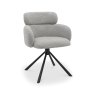 Gallery Collection Hudson - 360° Self Returning Swivel Chair in a Grey Boucle Fabric with Black Legs (Single)