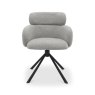 Gallery Collection Hudson - 360° Self Returning Swivel Chair in a Grey Boucle Fabric with Black Legs (Single)