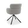 Gallery Collection Hudson - 360° Self Returning Swivel Chair in a Grey Boucle Fabric with Black Legs (Single)